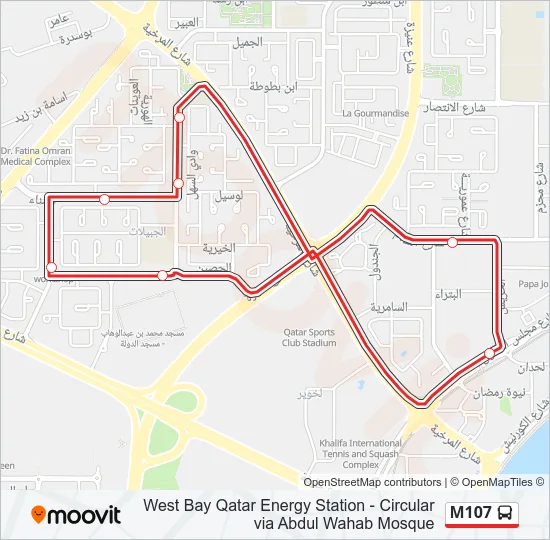 M107 Bus Line Map