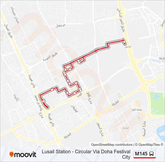 خريط الخط لـ M145 حافلة
