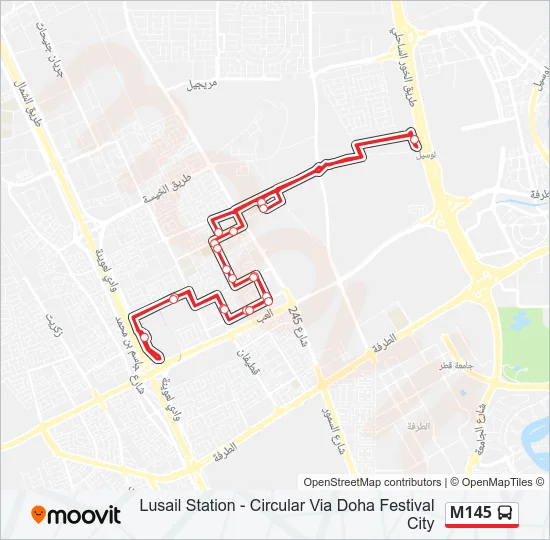 M145 Bus Line Map
