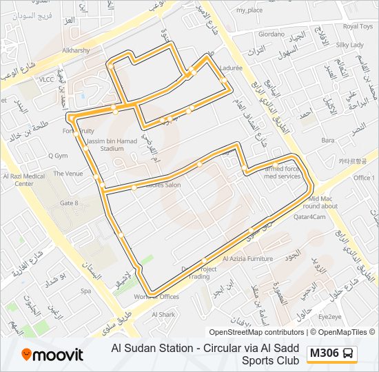 خريط الخط لـ M306 حافلة