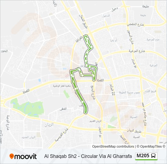 خريط الخط لـ M205 حافلة