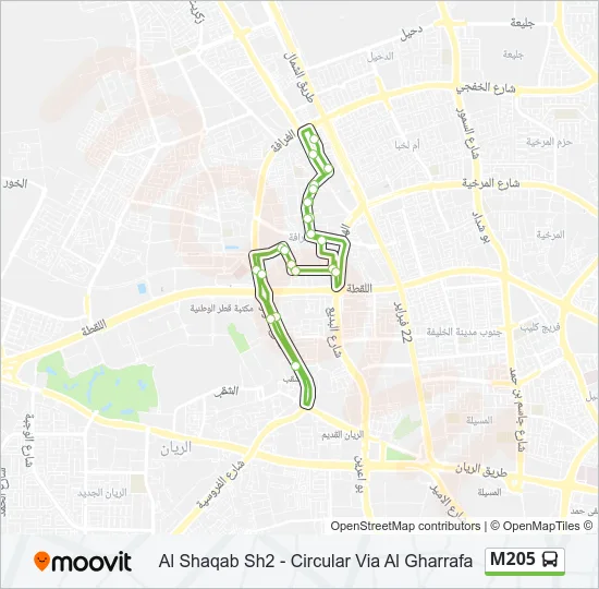 M205 Bus Line Map