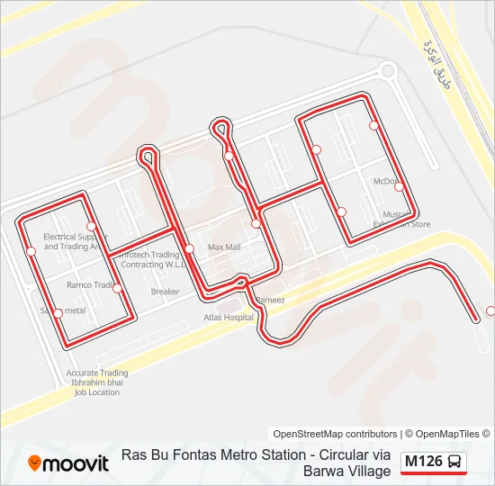 M126 Bus Line Map