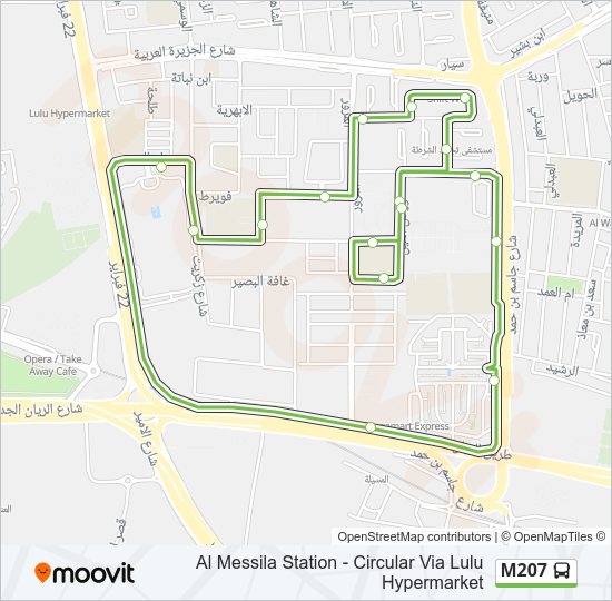 خريط الخط لـ M207 حافلة