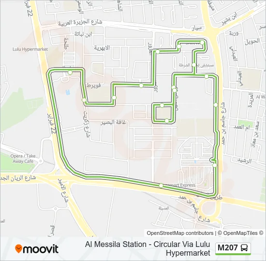 M207 Bus Line Map