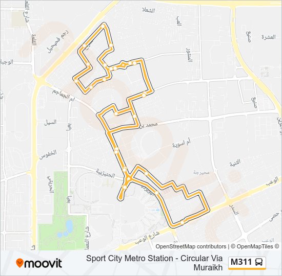 M311 Bus Line Map