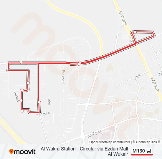 M130 Bus Line Map
