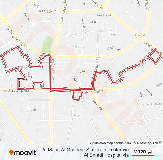 M120 Bus Line Map