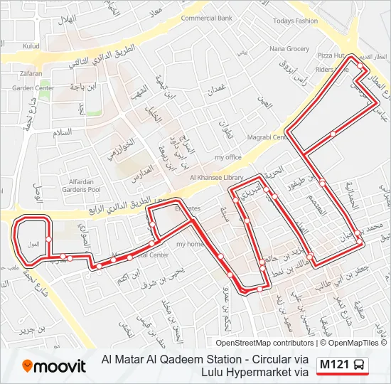 M121 Bus Line Map