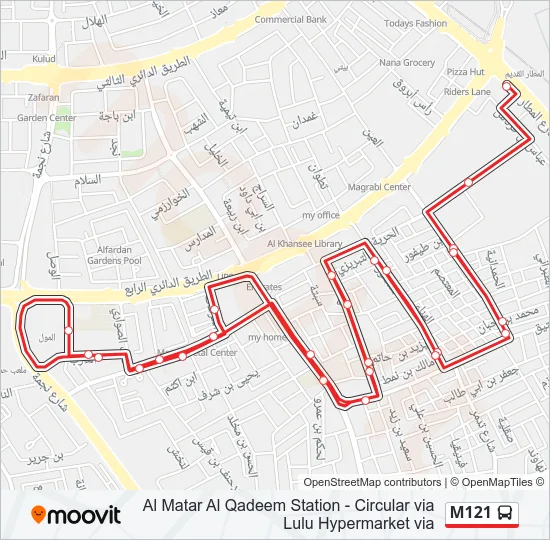 M121 Bus Line Map