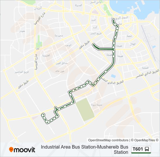 T601 bus Line Map