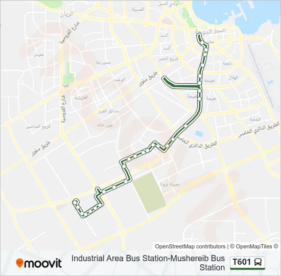 T601 Bus Line Map