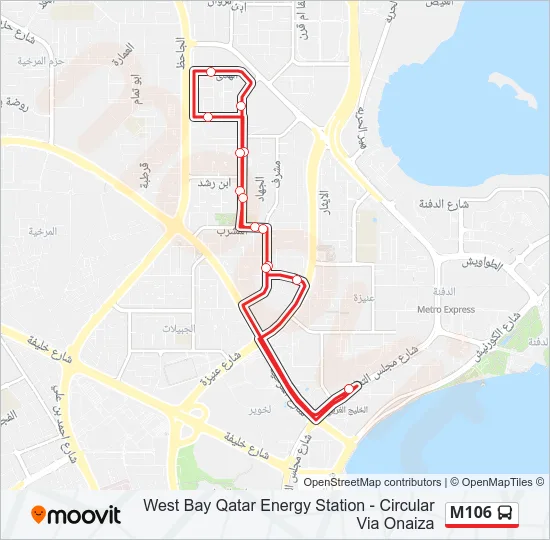 M106 Bus Line Map