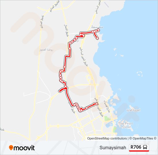 خريط الخط لـ R706 حافلة