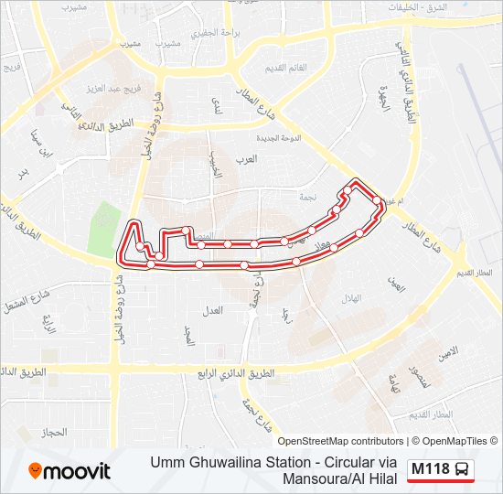 خريط الخط لـ M118 حافلة