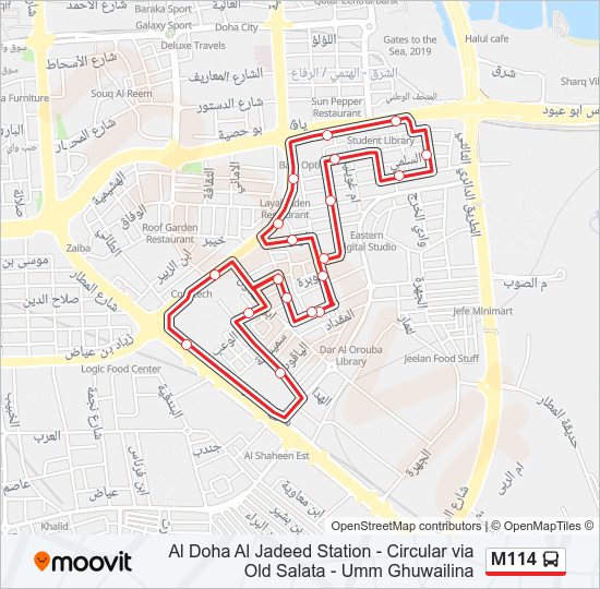 خريط الخط لـ M114 حافلة