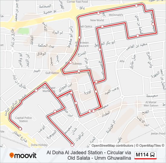 M114 Bus Line Map