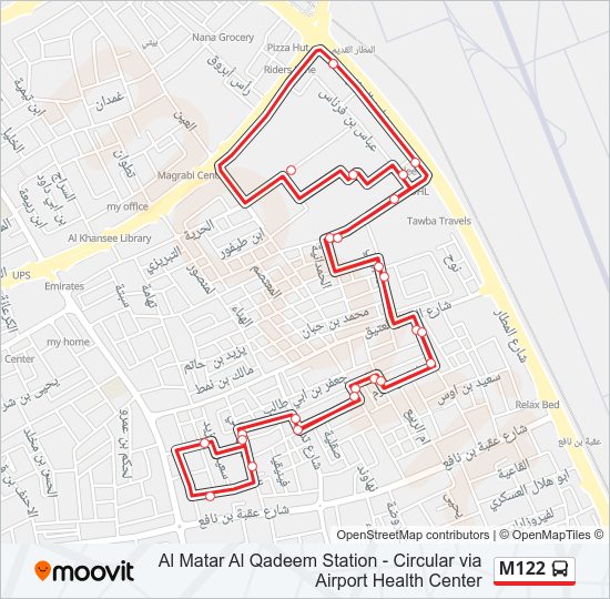 M122 Bus Line Map