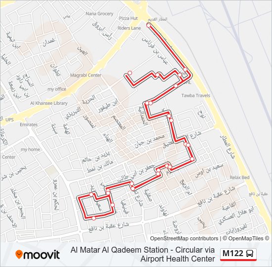 خريط الخط لـ M122 حافلة