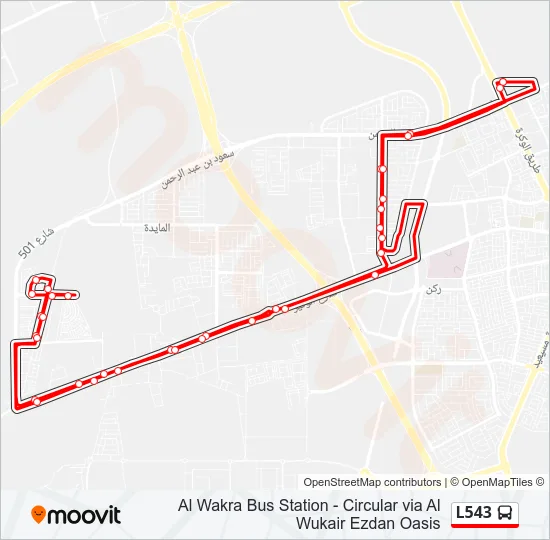 L543 Bus Line Map