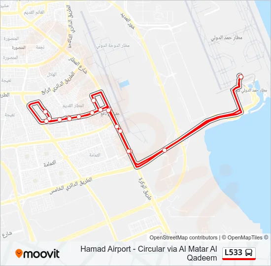 L533 Bus Line Map