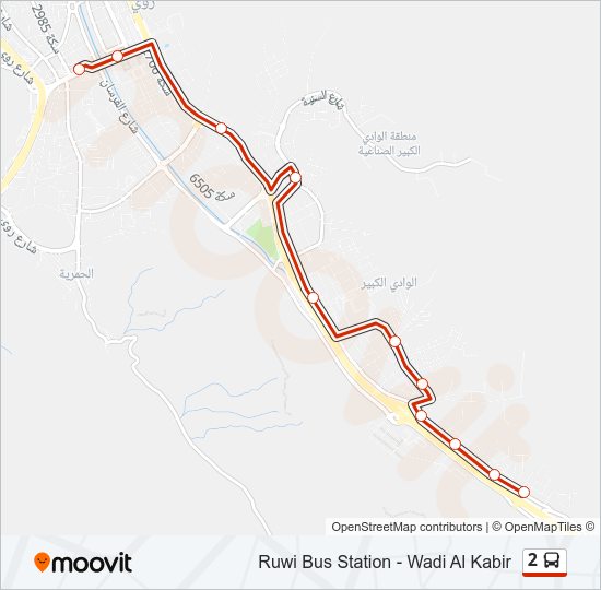 خريط الخط لـ 2 حافلة