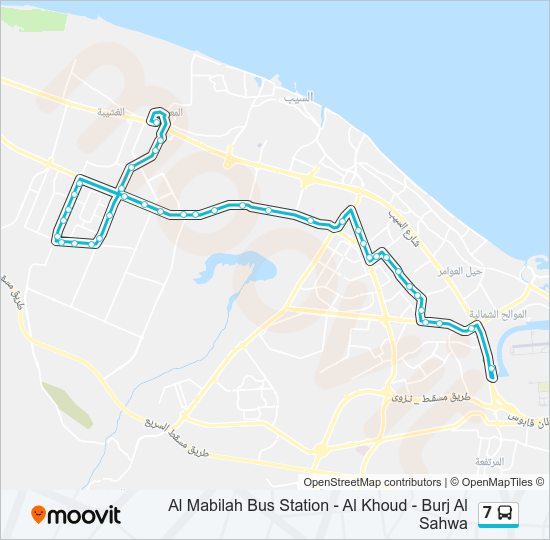 خريط الخط لـ 7 حافلة