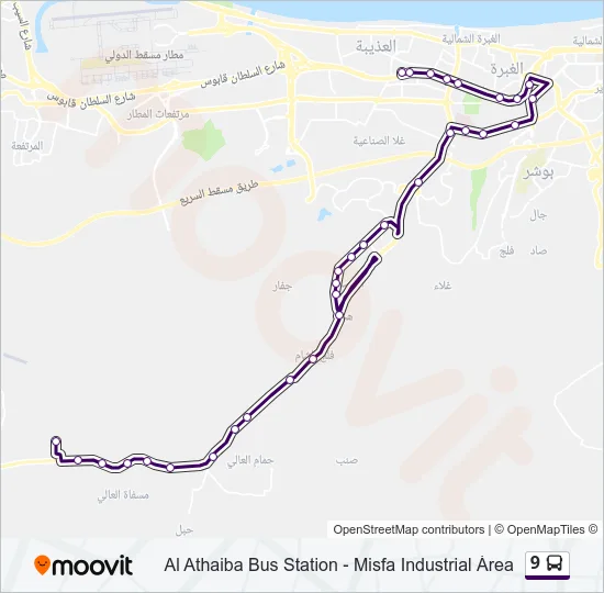 9 Bus Line Map