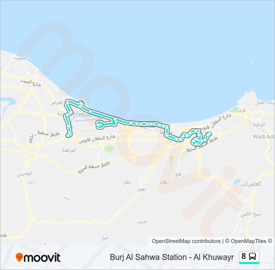 خريط الخط لـ 8 حافلة