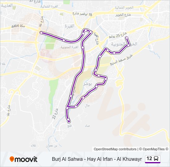 12 Bus Line Map