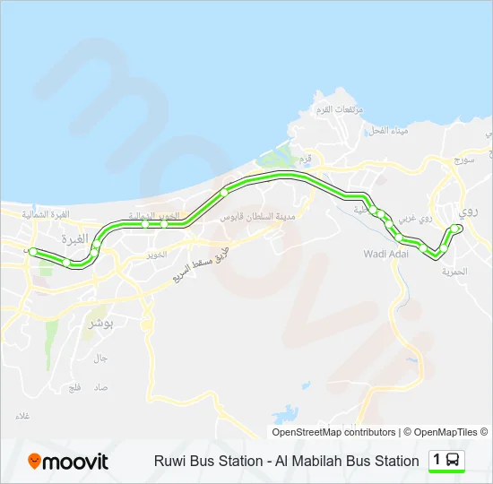 1 Bus Line Map