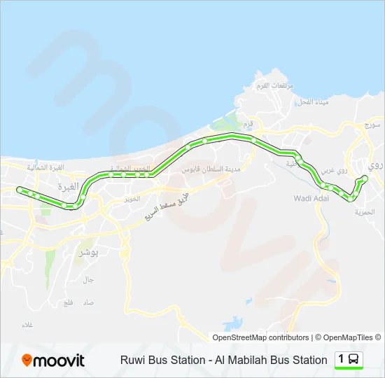 1 Bus Line Map