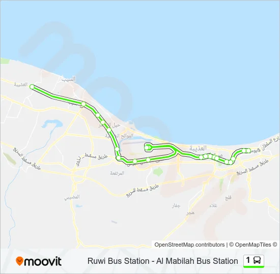 1 Bus Line Map