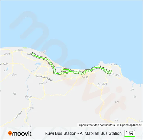1 Bus Line Map