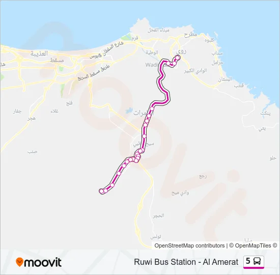 5 Bus Line Map