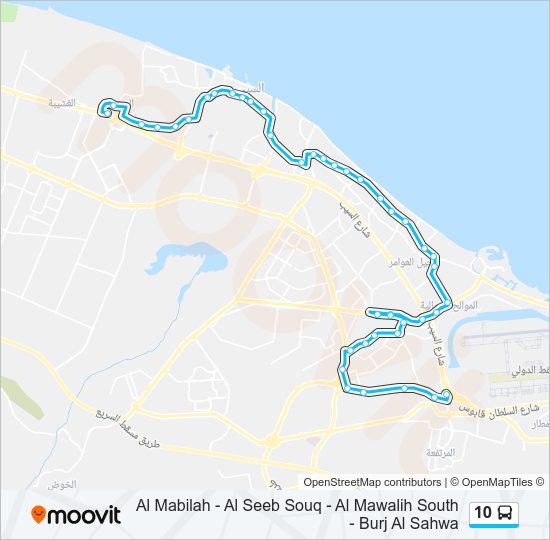 خريط الخط لـ 10 حافلة