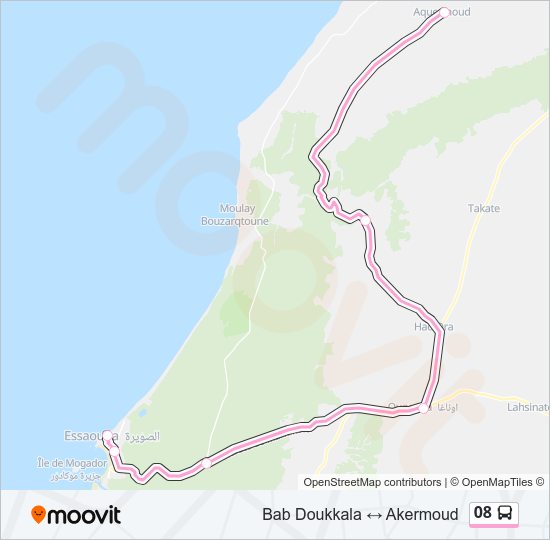 خريط الخط لـ 08 حافلة