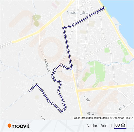 خريط الخط لـ 03 حافلة