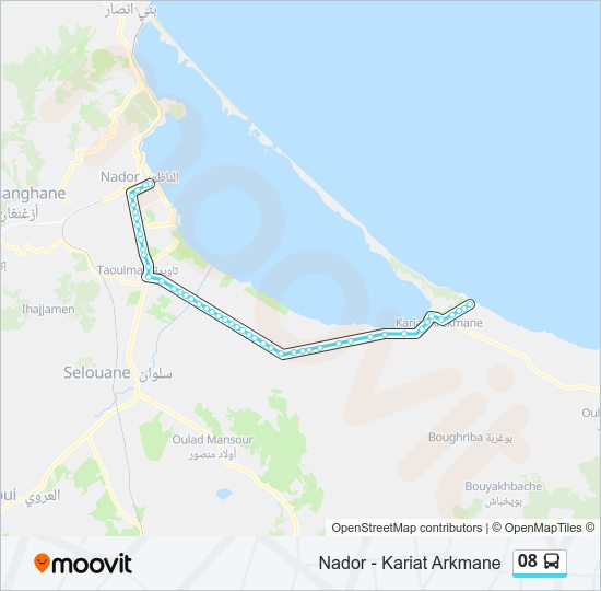 خريط الخط لـ 08 حافلة