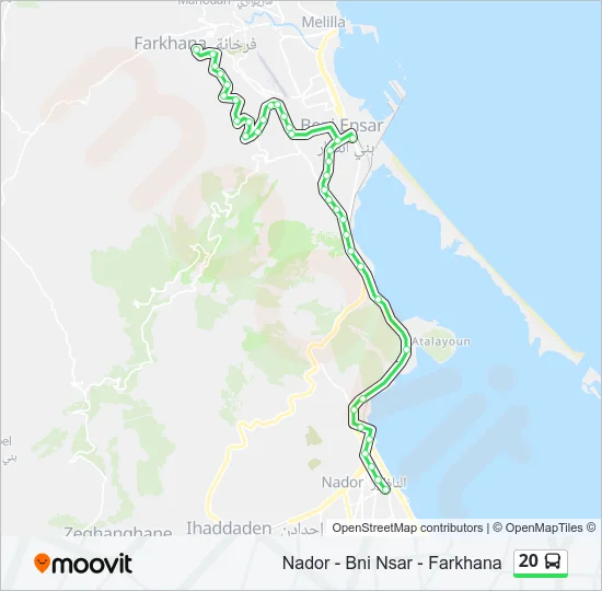 20 Bus Line Map