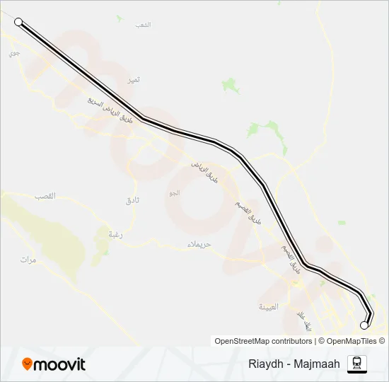RIAYDH - MAJMAAH Train Line Map