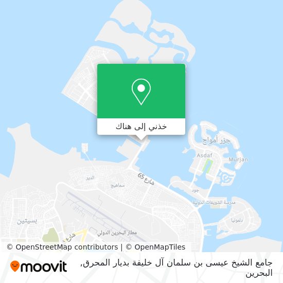خريطة جامع الشيخ عيسى بن سلمان آل خليفة بديار المحرق