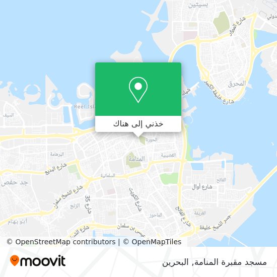 خريطة مسجد مقبرة المنامة