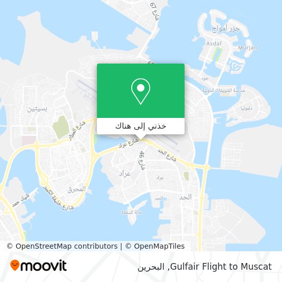 خريطة Gulfair Flight to Muscat