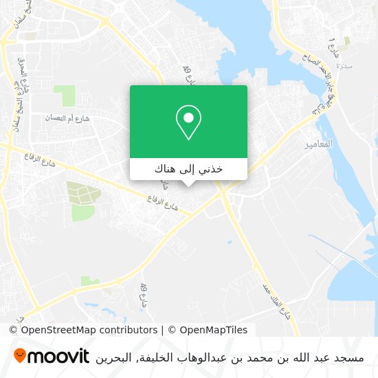 خريطة مسجد عبد الله بن محمد بن عبدالوهاب الخليفة