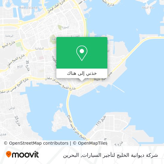 خريطة شركة ديوانية الخليج لتأجير السيارات