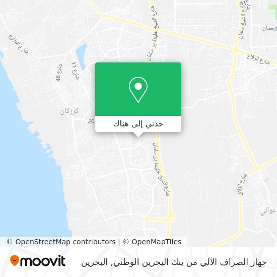 خريطة جهاز الصراف الآلي من بنك البحرين الوطني