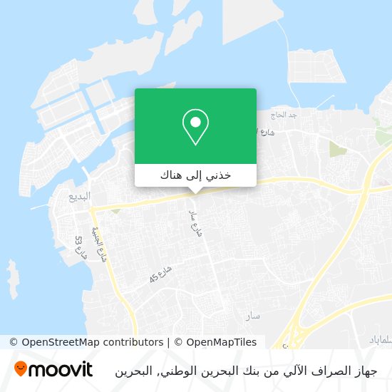 خريطة جهاز الصراف الآلي من بنك البحرين الوطني
