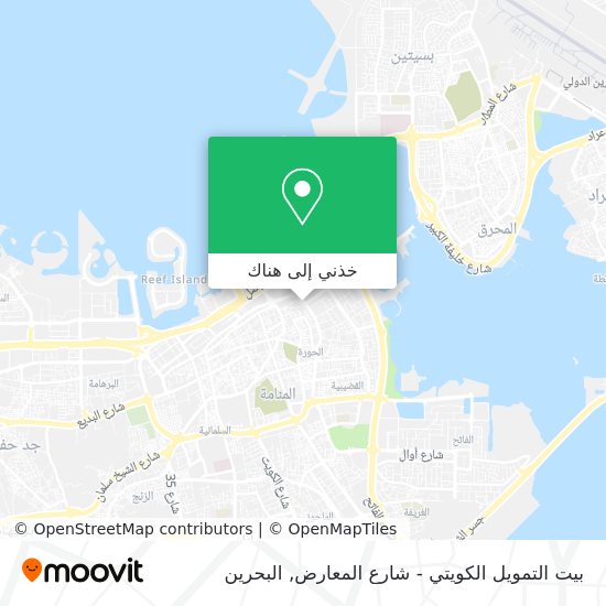 خريطة بيت التمويل الكويتي - شارع المعارض