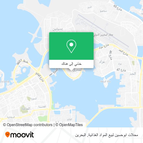 خريطة محلات ابوحسين لبيع المواد الغذائية